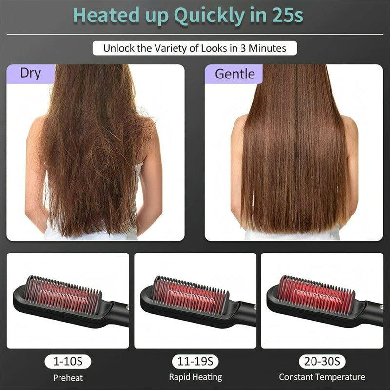 2-in-1 hair straightener comb