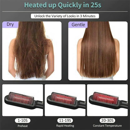 2-in-1 hair straightener comb