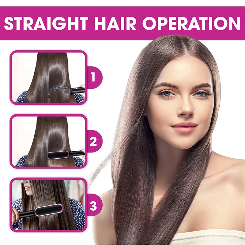 2-in-1 hair straightener comb